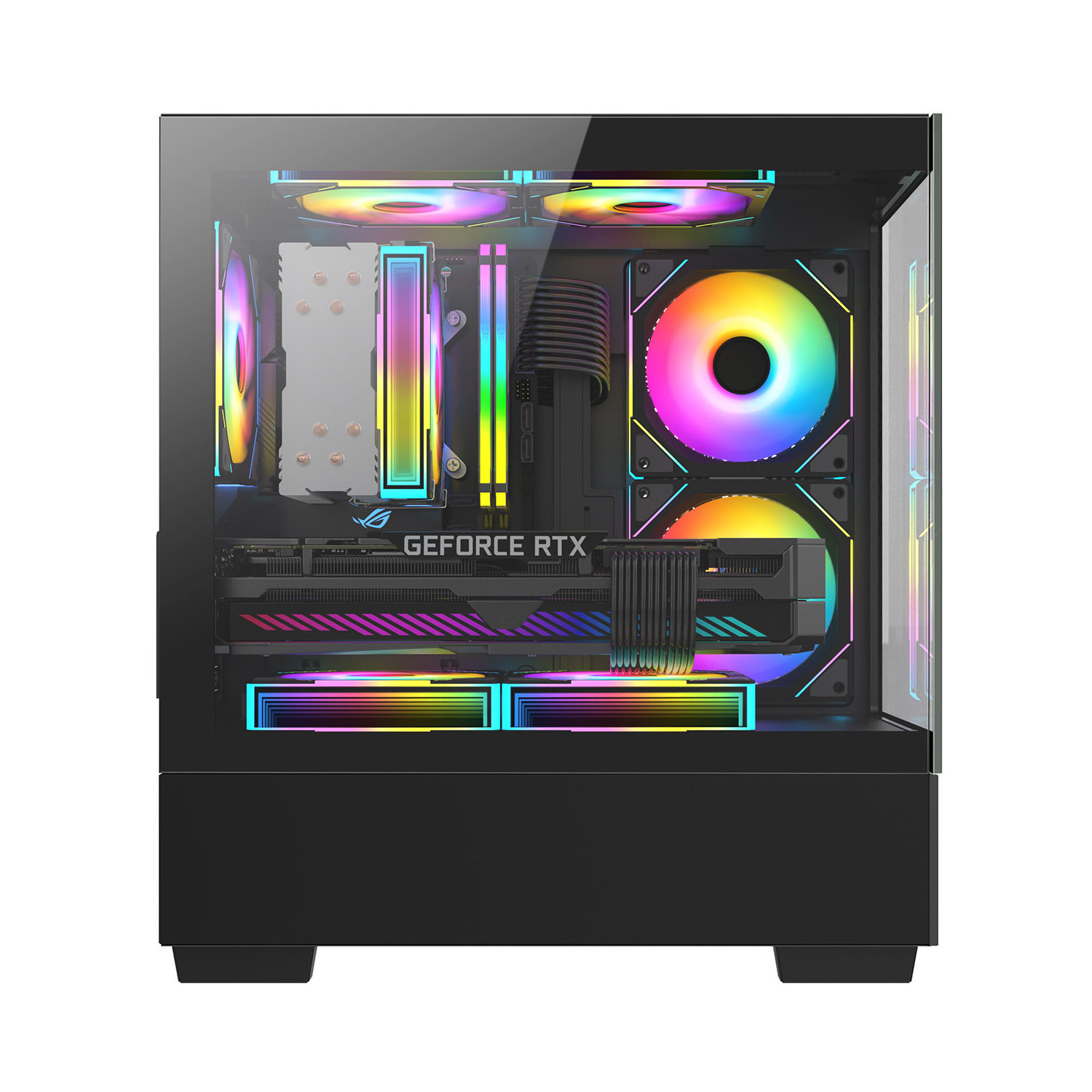 2024 Glass Micro ATX Mini ITX Cube PC Case Custom MATX Gaming Computer Case Support 120 mm CPU Water Cooler Computer Cabinet