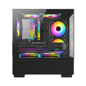 2024 Glass Micro ATX Mini ITX Cube PC Case Custom MATX Gaming Computer Case Support 120 mm CPU Water Cooler Computer Cabinet