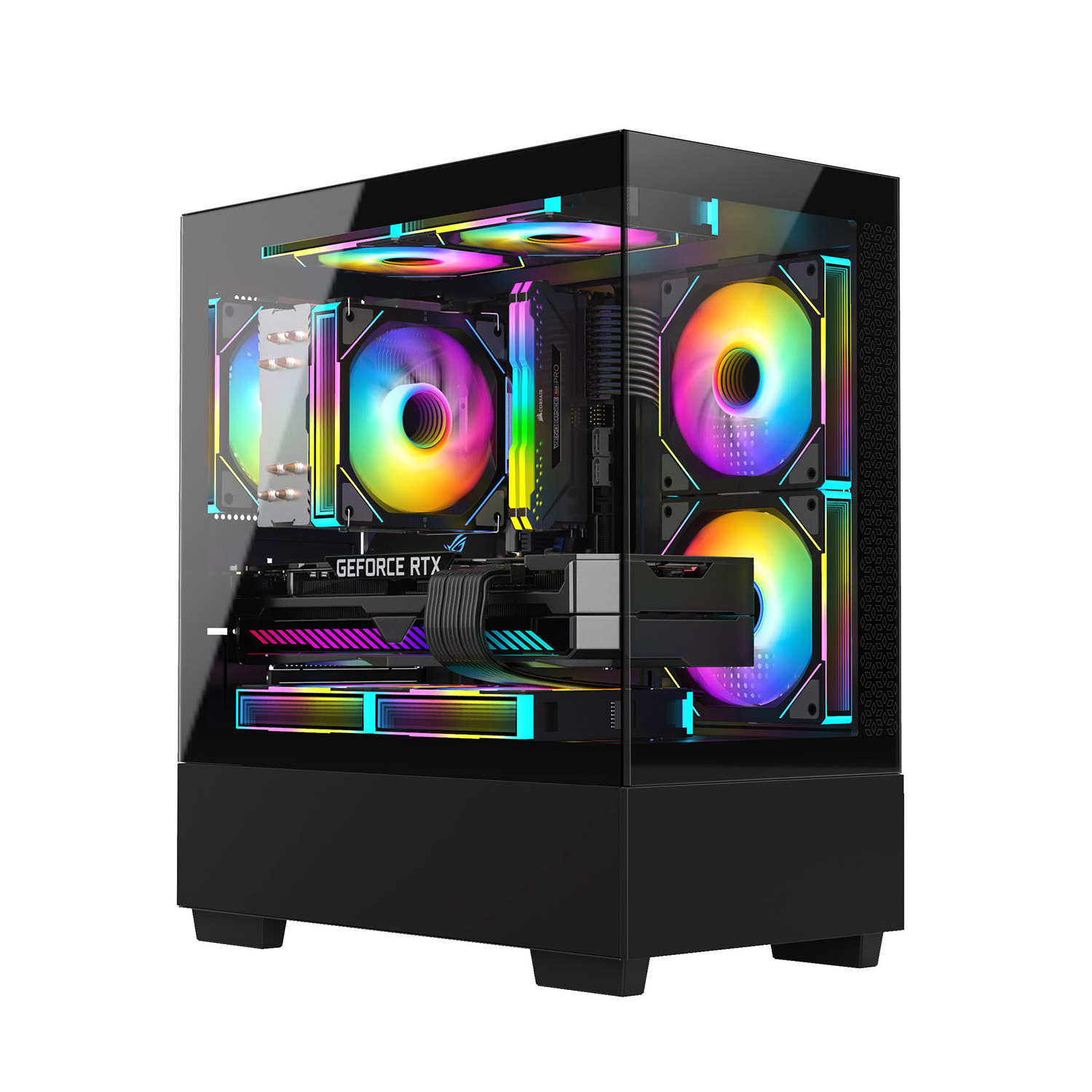 2024 Glass Micro ATX Mini ITX Cube PC Case Custom MATX Gaming Computer Case Support 120 mm CPU Water Cooler Computer Cabinet