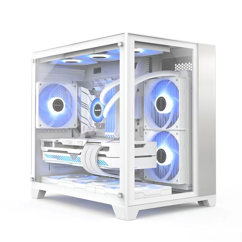 Small size Cabinet computer case ATX case computer square pc gaming full tempered Glass PC case