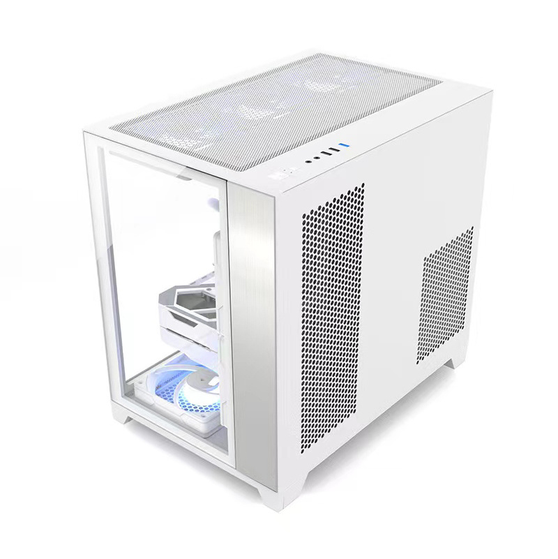 Small size Cabinet computer case ATX case computer square pc gaming full tempered Glass PC case