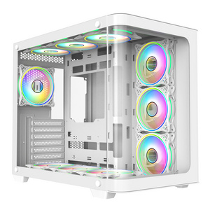 High Efficiency Computer Cabinet Curved Tempered Glass Panel Computer Gabinete ATX Case PC Gaming Computer Cases & Towers