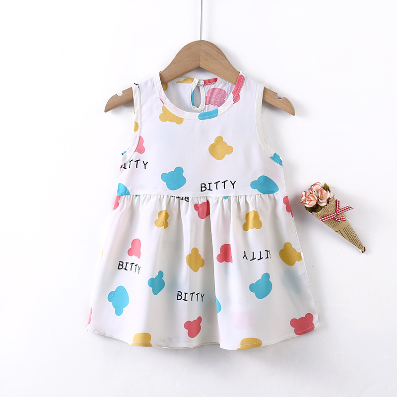 Summer new cotton silk casual pants dress girls princess dress 0-8 years old female pajamas dress