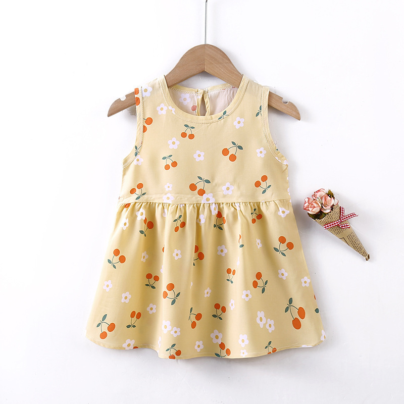 Summer new cotton silk casual pants dress girls princess dress 0-8 years old female pajamas dress