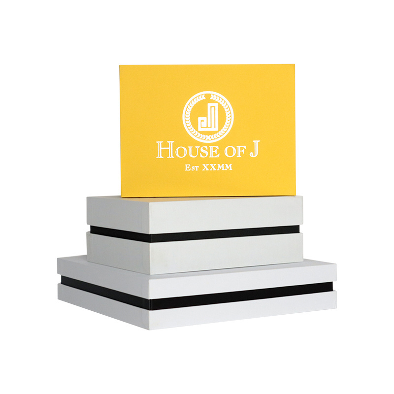 Custom Logo Yellow Rigid Cardboard Cosmetic Packaging Paper Removable Lid Gift Box With Neck