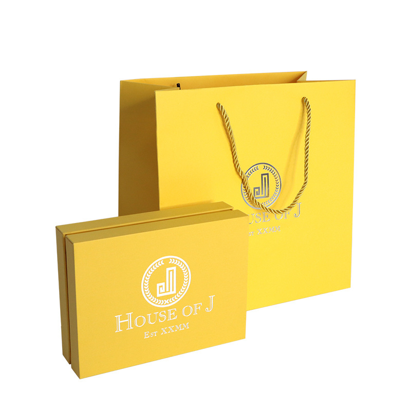 Custom Logo Yellow Rigid Cardboard Cosmetic Packaging Paper Removable Lid Gift Box With Neck