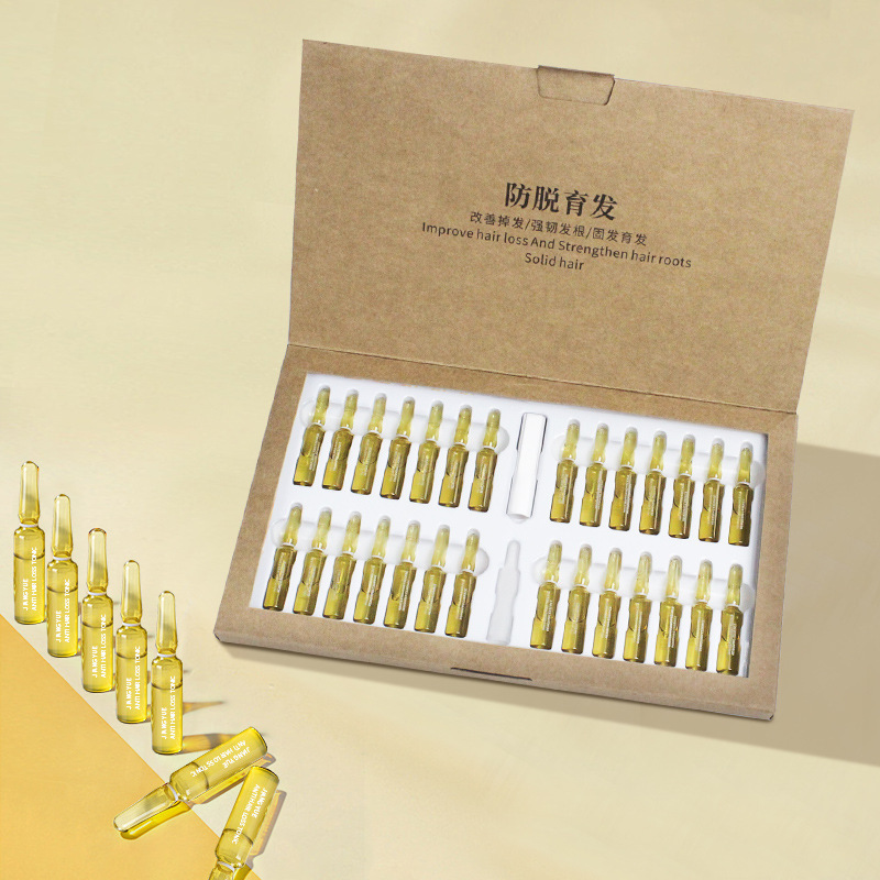 Wholesale Private Label Customization  Hair Care growth products Herb Ginger Anti-Hair Loss ampoule essence Hair Serum Set