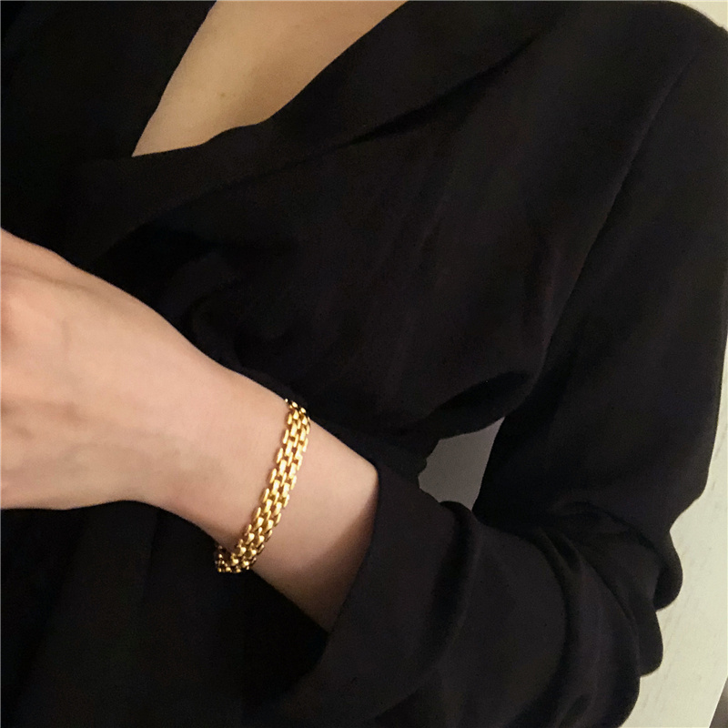 10mm Wide Watchband Chain Choker Necklace Hollow Brass 18K Gold Plated Necklaces for Women French INS Hot Fashion Jewelry 2023