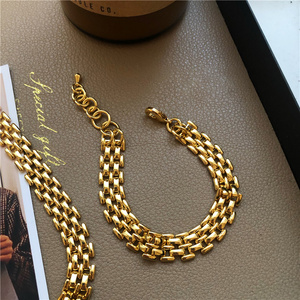 10mm Wide Watchband Chain Choker Necklace Hollow Brass 18K Gold Plated Necklaces for Women French INS Hot Fashion Jewelry 2023