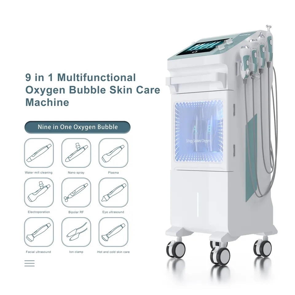 9in1 Hydro Skin Care machine Water Aqua Facial Dermabrasion Pore Cleaner Microdermabrasion Oxygen Bubble for Skin Moisture