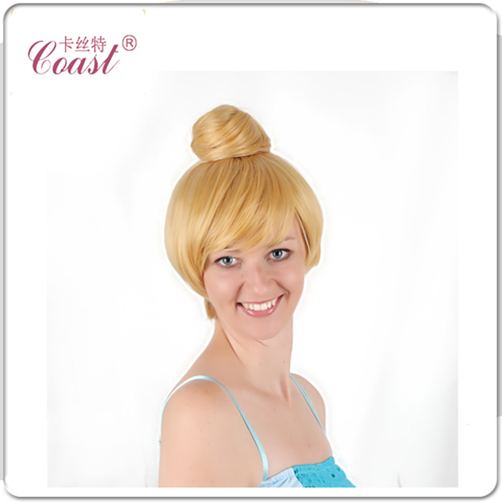 Wholesale beauty heat resistant synthetic fiber tinker bell fairy bang cosplay hair wigs