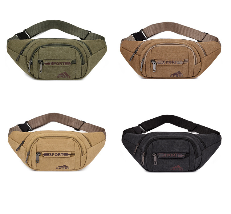 Custom Canvas Casual Belly Smell Proof Fanny Pack Women Phone Pouch Belt Bag Men Crossbody Hip Man Bag chest bag men