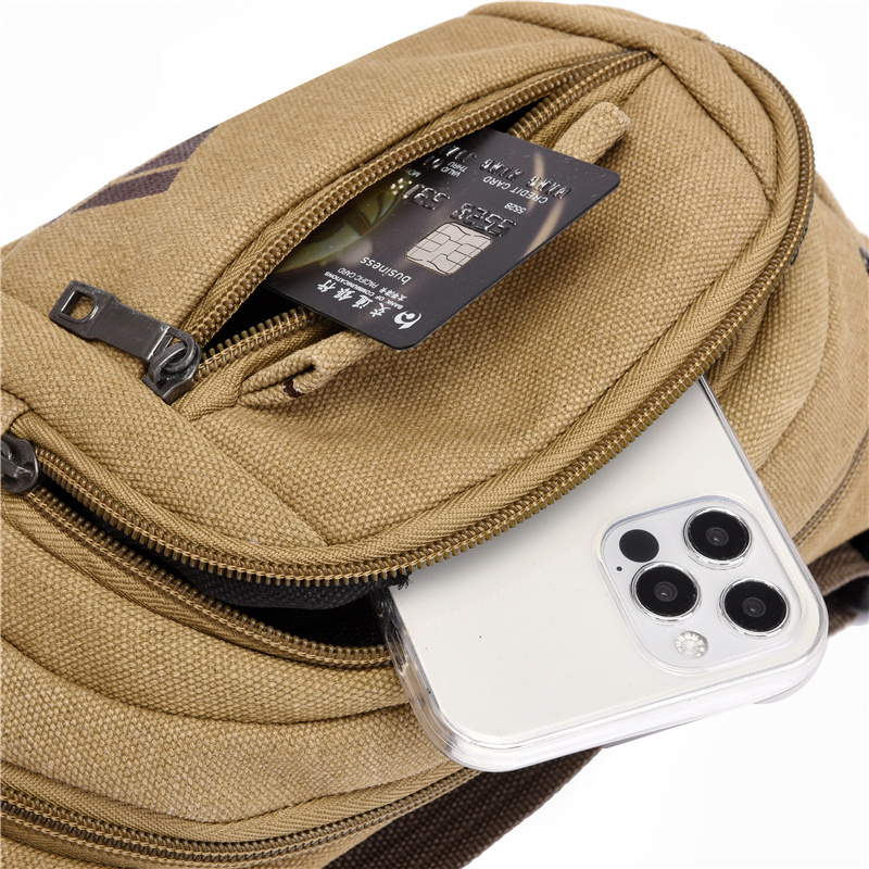 Custom Canvas Casual Belly Smell Proof Fanny Pack Women Phone Pouch Belt Bag Men Crossbody Hip Man Bag chest bag men