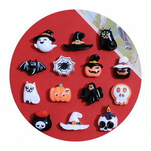 Cartoon Halloween Jewelry 3D Nail Patch Pumpkin Flat Back Resin Handmade Charm DIY Cute Ghost Jewelry