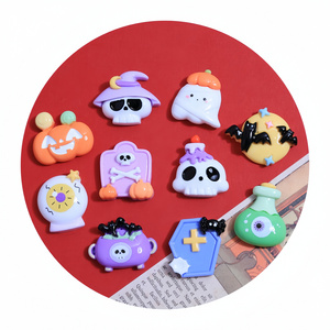 Halloween Decoration Festival Pumpkin Flat Back Resin Crafts Wholesale Handmade Charm DIY Cute Ghost Jewelry