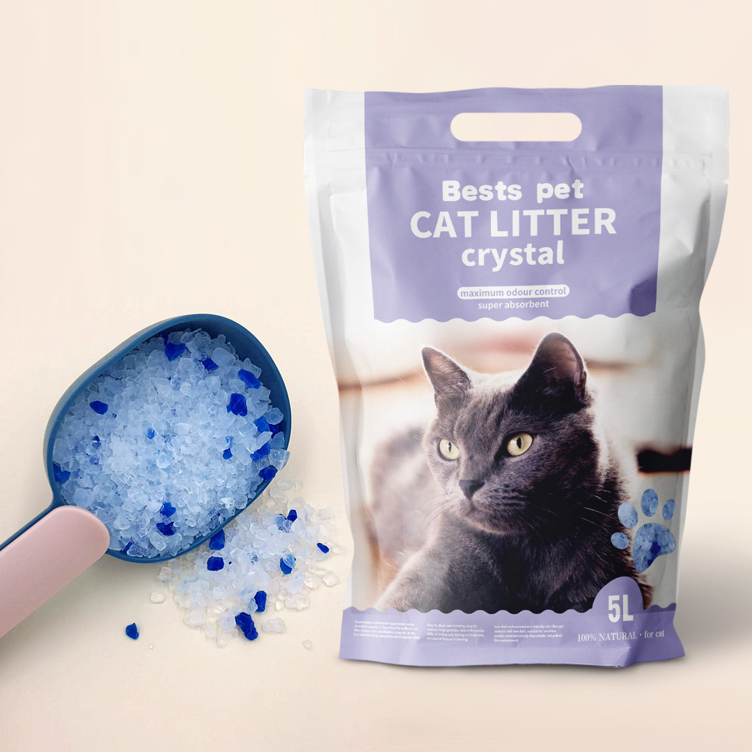 High Quality no clumping Silica Gel Cat Litter Factory Sales Silica Gel Customized Cat Litter Deodorant