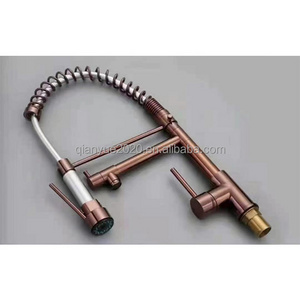 Golden kitchen faucet brass Spring sink faucet Hot and cold sprayer Modern Style copper tap sanitary ware accessories antique