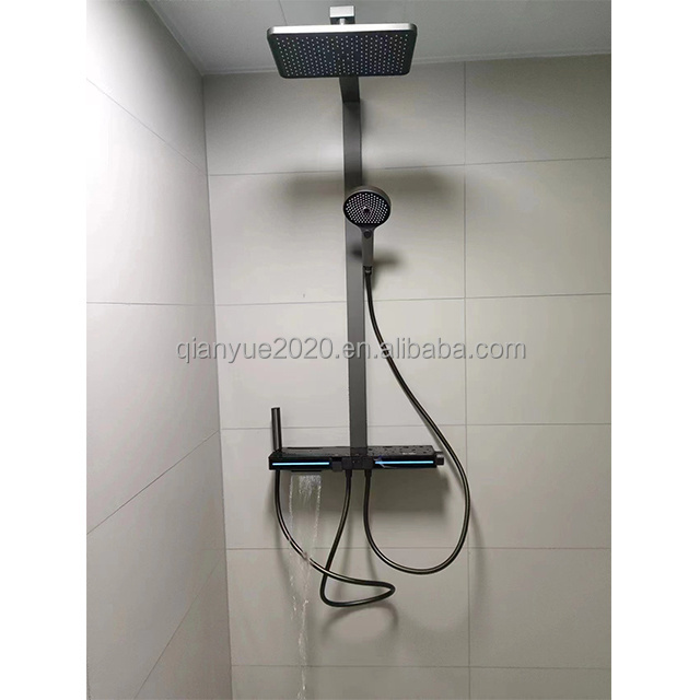 Bathroom  Shower Faucet  4 push button piano key style thermostatic faucet Digital Shower Set