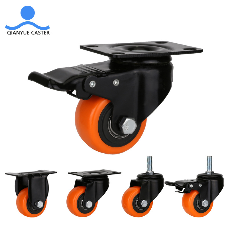 1.5 2 2.5 inch Pvc Wheel Casters Swivel Top Plate Threaded Stem Castor Trolley Wheelswith Light Duty Furniture Casters wheel