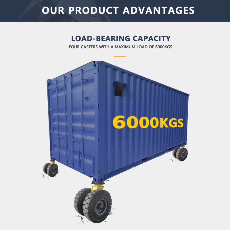 6 9 Ton Heavy Duty Pneumatic Rubber Dual Wheel Swivel Cargo Shipping Container Dolly Caster Wheels