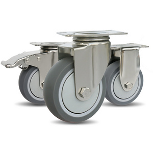 3 4 5 inch TPR Stainless Steel caster wheel Medium duty castors