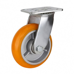 Trolley Swivel Plate Aluminium Core Medical Castor PU Wheel Metal Brake Large Load Capacity Movable Caster