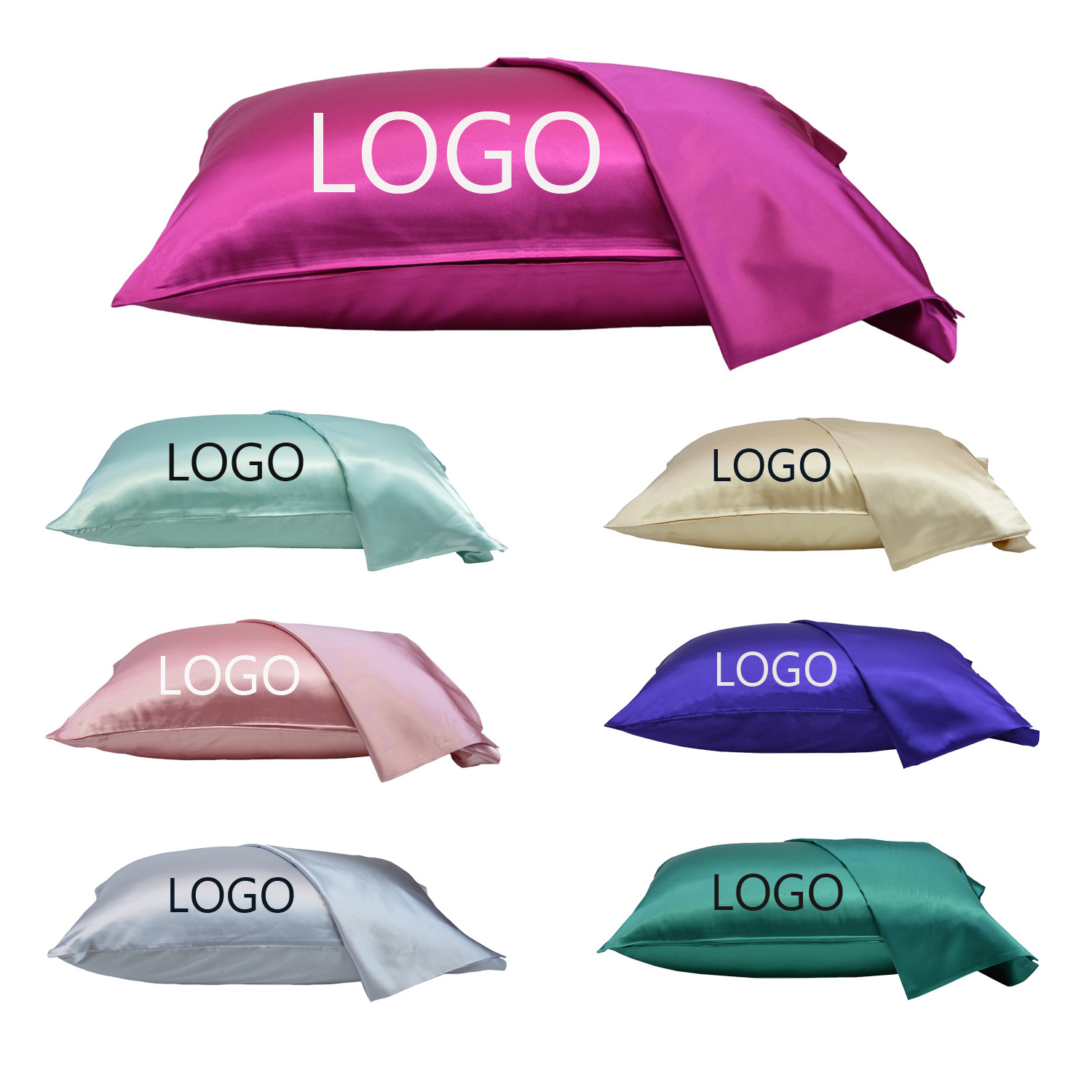 Wholesale Custom LOGO Satin Pillowcase Sleeping Silk Satin Pillow Case