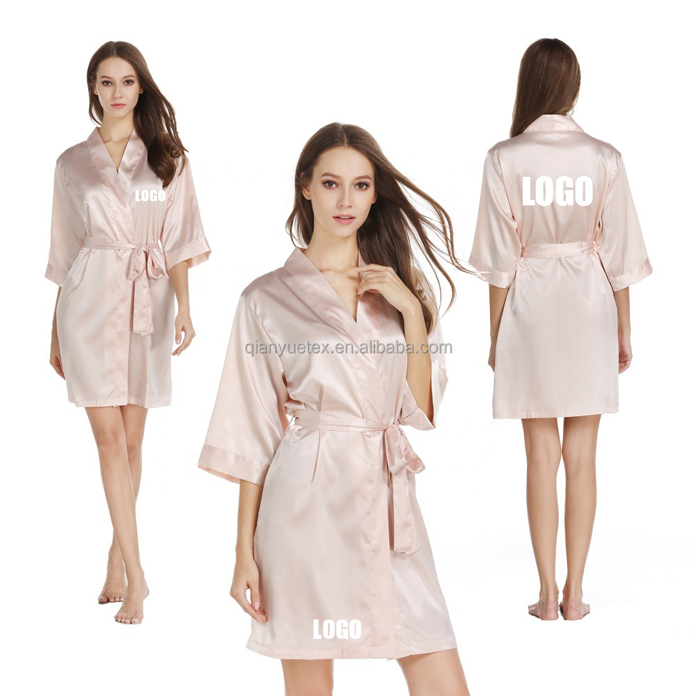 OEM Personalized Logo Bride Robes Kids birthday Silk Satin Women bridesmaid Wedding party robe