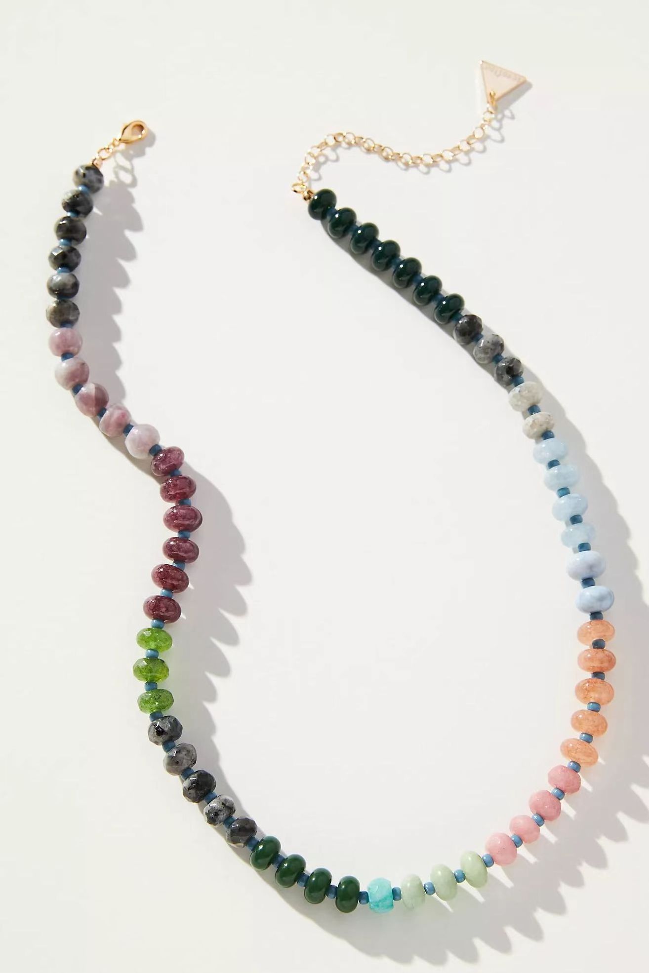 2023  Bohemian colorful  Natural Stone Turquoise Jewelry  Handmade Beaded Women's Raw Stone Crystal Necklace