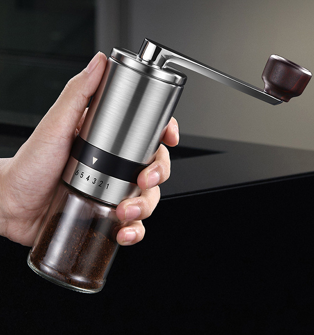 Stainless Steel Burr Manual coffee grinder conical shape coffee bean grinder with adjustable coarseness