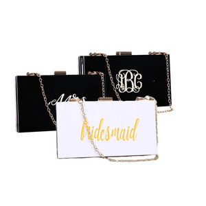 Acrylic Wedding Gift Bag Custom Monogrammed Ladies Evening Acrylic Clutch Bag