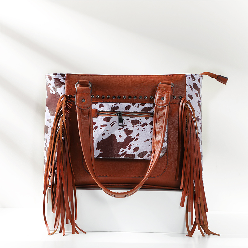 Wholesale Western Purse Cowhide Leather Fringe Bag Women Purses And Handbags ladies With Tassel