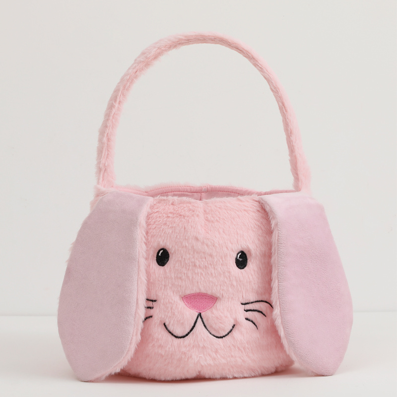 Foldable Kids Easter Bucket Gift Wholesale Large Plush Easter Bunny Basket For Sublimation