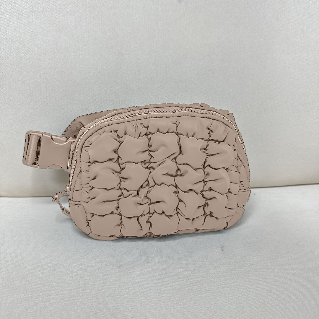 Quilted Puffer Belt Crossbody Bag Wholesale Nylons Hip Bum Bag Running Travelling Fanny Pack Crossbody