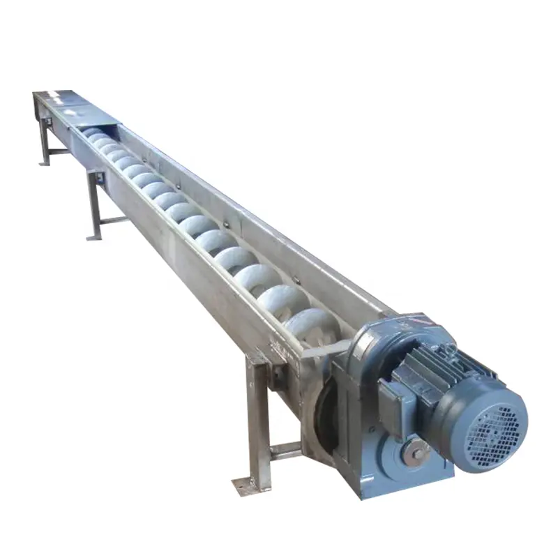 Qianzhen Customized Stainless Steel horizontal Inclined Screw Auger Sludge Cake Shaftless Conveyor