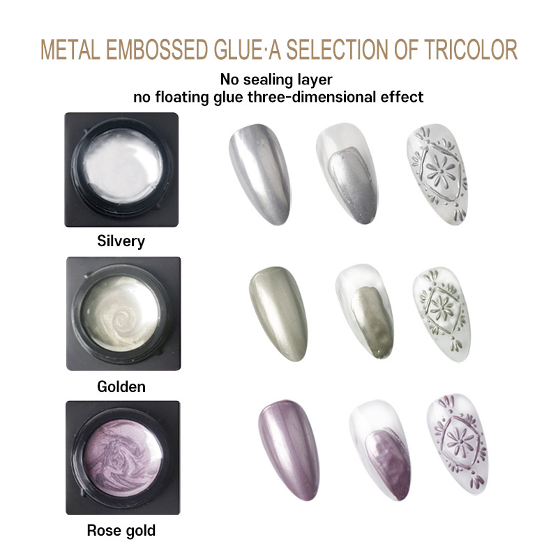 15ml 6colors 5g soak off Professional nails products salon cosmetics nail gel polish uv gel  Metal plaster glue