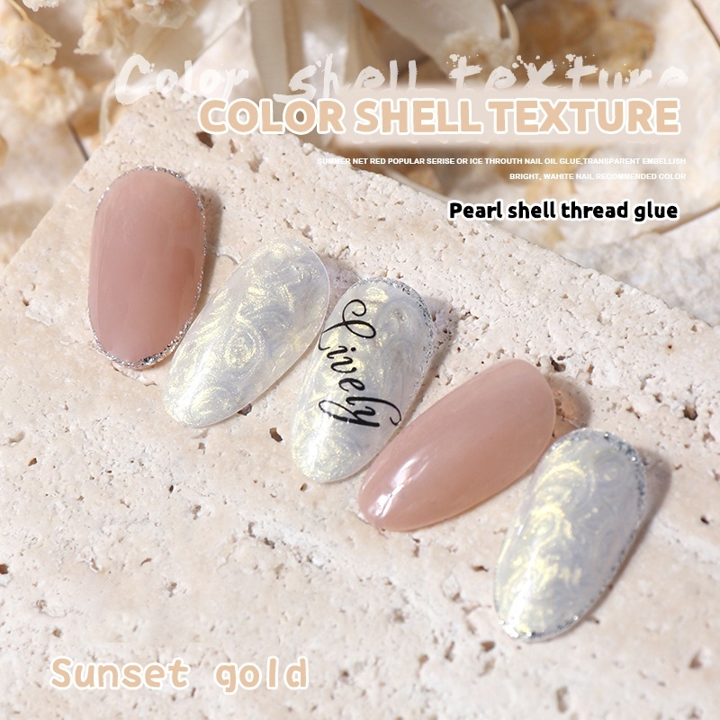 Thread Shell Texture UV Gel 10ML Nail Art Glitter Shell DIY Irregular Pearly NEW Varnish Nails polish Semi-Permanent Varnish Gel