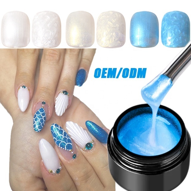 2023 High Quality Thread Shell Nail Gel Polish 10ML Pearl Shell UV Gel Blue Soak Off Gel UV LED Nail Art Varnish for salon