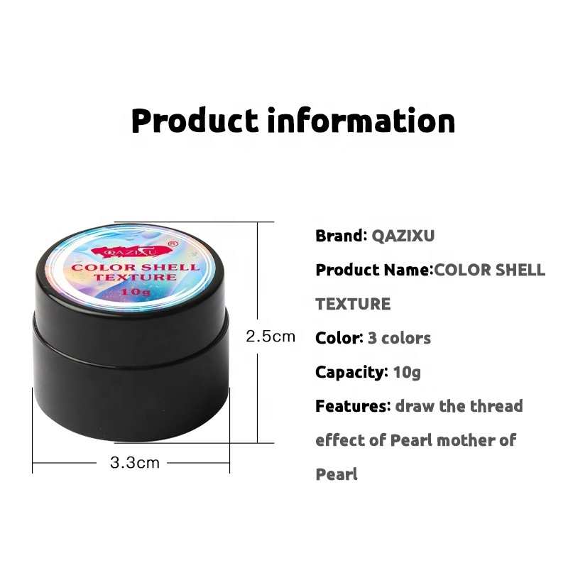 Thread Shell Texture UV Gel 10ML Nail Art Glitter Shell DIY Irregular Pearly NEW Varnish Nails polish Semi-Permanent Varnish Gel