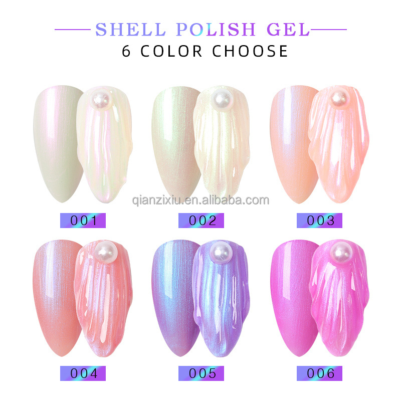 6 Colors Seashell UV Gel Nail Polish Soak Off Nail Gel Polish with OEM