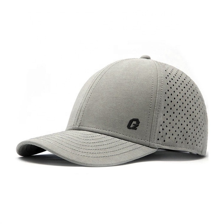 Bsci Breathable rubber waterproof Sport performance Mesh polyester Laser Cut Hole Perforated Golf Hat custom Blank baseball cap