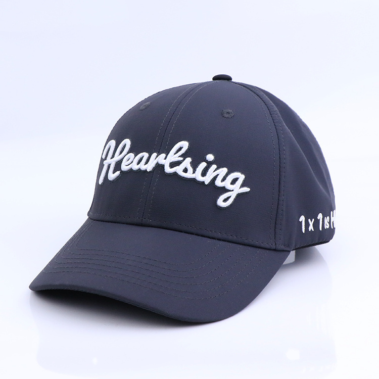 Qianzun manufacturer white logo embroidery curved brim baseball cap hat waterproof custom embroidered golf hat