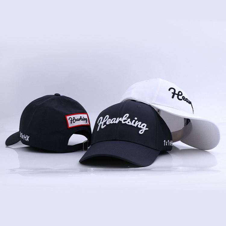 Qianzun manufacturer white logo embroidery curved brim baseball cap hat waterproof custom embroidered golf hat