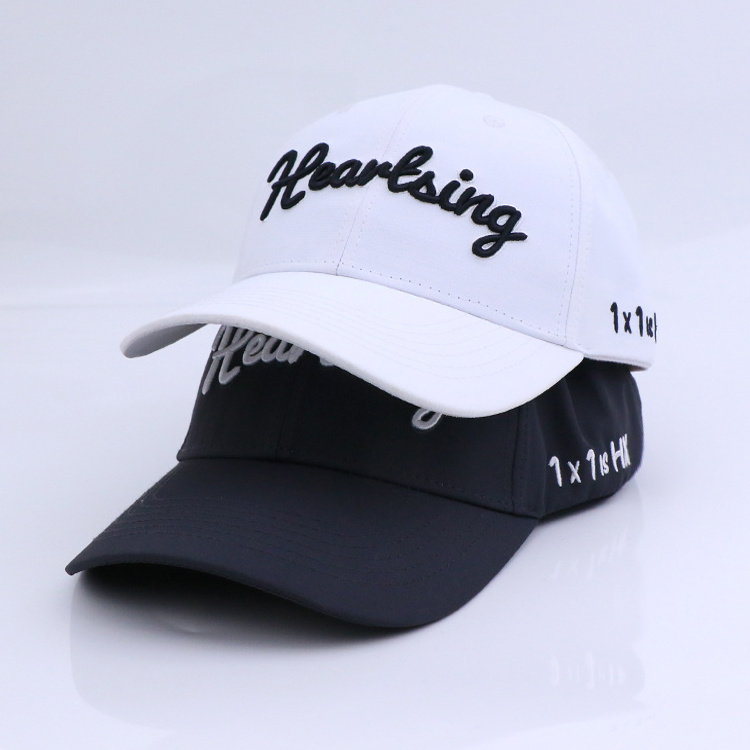 Qianzun manufacturer white logo embroidery curved brim baseball cap hat waterproof custom embroidered golf hat