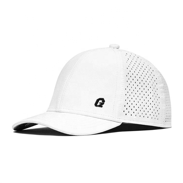 Bsci Breathable rubber waterproof Sport performance Mesh polyester Laser Cut Hole Perforated Golf Hat custom Blank baseball cap