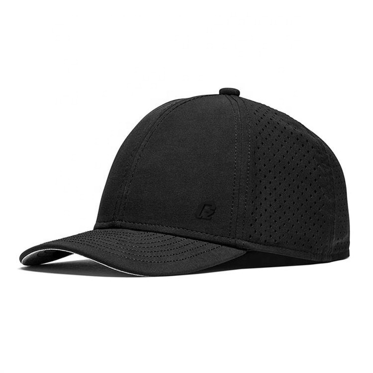 Bsci Breathable rubber waterproof Sport performance Mesh polyester Laser Cut Hole Perforated Golf Hat custom Blank baseball cap