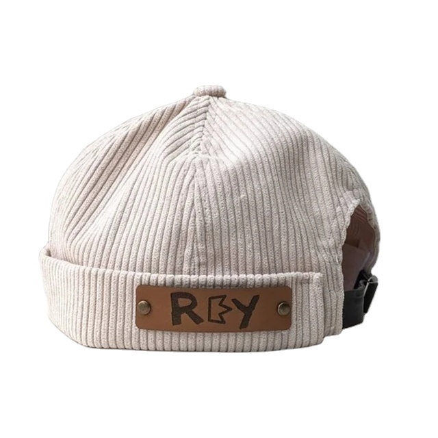 Custom Autumn Winter Corduroy Docker Hat Oem Cotton Corduroy Brimless Cap High Quality Without Brim Melon Hat