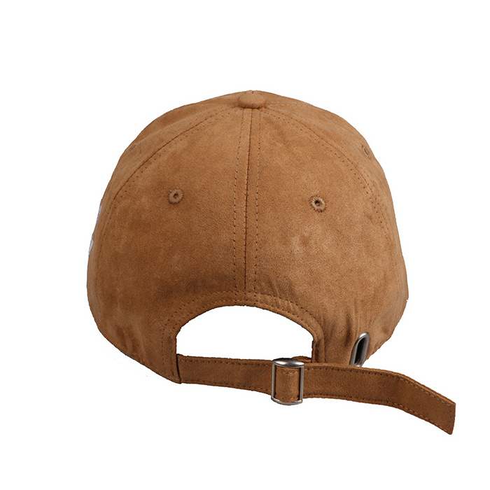 Wholesale Dad Hats Baseball Caps Custom Logo 6-panel Strap Suede Metal Belt Back Dad Hat Baseball Caps