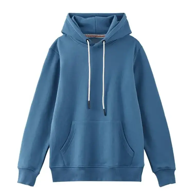 blue blank 100% cotton digital printing custom logo 320 gsm hoodies with pocket