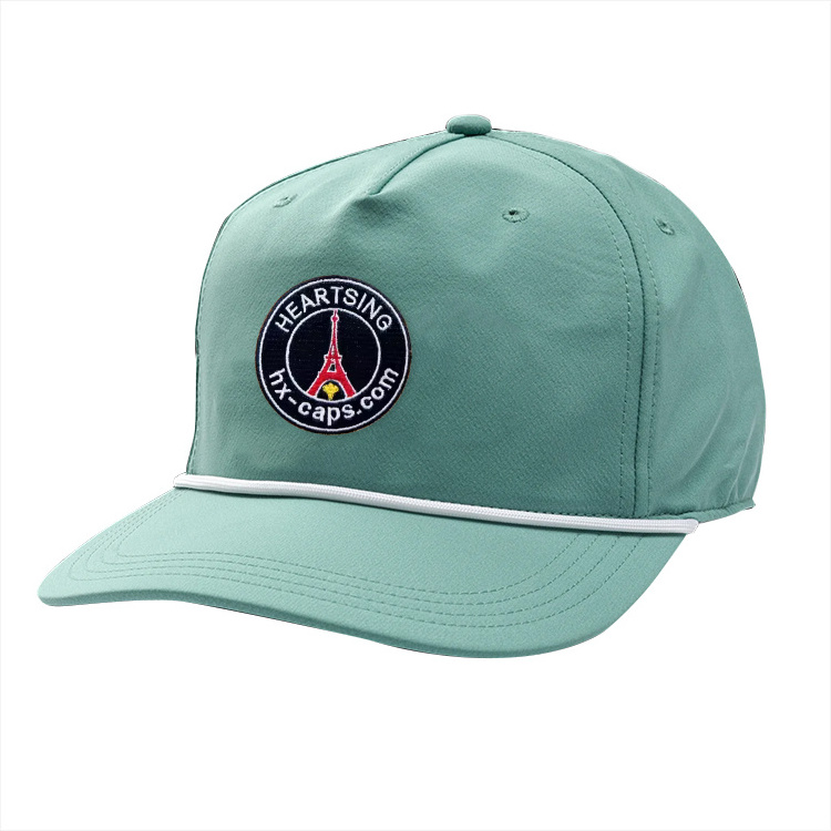 Wholesale Embroidered Patch Curved Brim Sport 5 Panel Golf Dad Baseball Cap Rope Waterproof 5 Panel Unstructured Nylon Cap